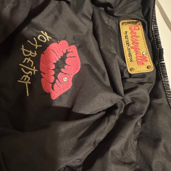 Betsy Johnson purse zebra stripe cherry pattern - Picture 3 of 6